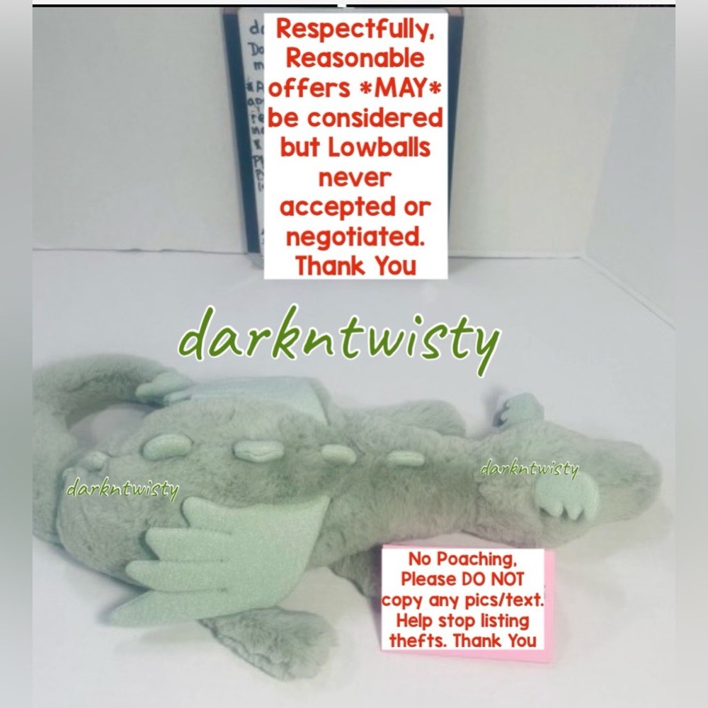 BNWT RETIRED FIRST EDITION JELLYCAT SAGE DRAGON LARGE/MEDIUM 20”-27” approx - Picture 3 of 15